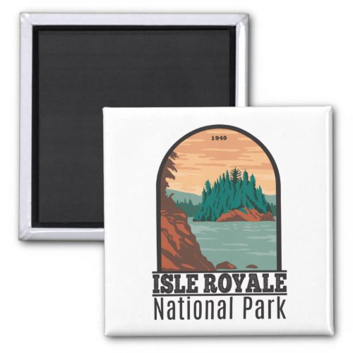 Isle Royale National Park Michigan Vintage  Magnet
