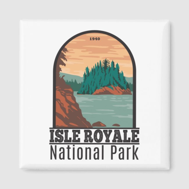 Isle Royale National Park Michigan Vintage  Magnet