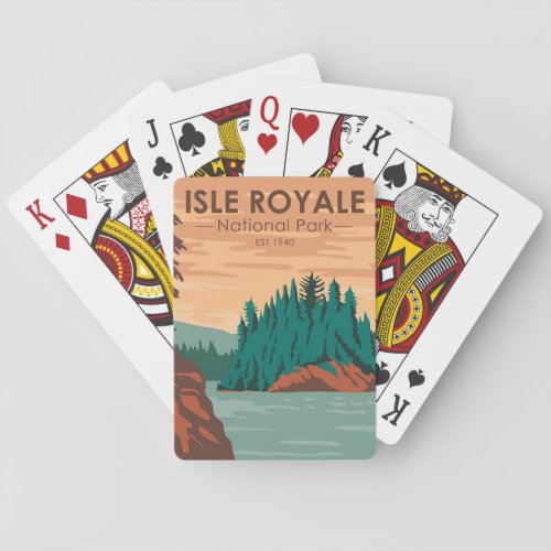 Isle Royale National Park Michigan Vintage  Poker Cards