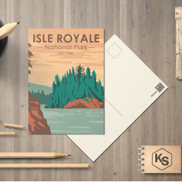 Isle Royale National Park Michigan Vintage Postcard