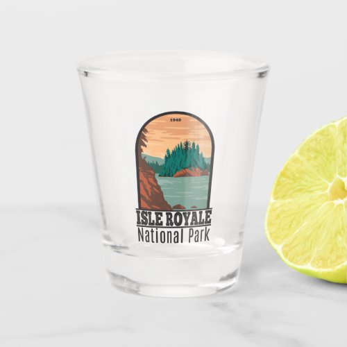 Isle Royale National Park Michigan Vintage Shot Glass