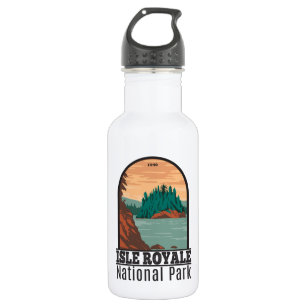 Isle Royale National Park Michigan Vintage  Stainless Steel Water Bottle