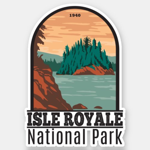Isle Royale National Park Michigan Vintage Sticker