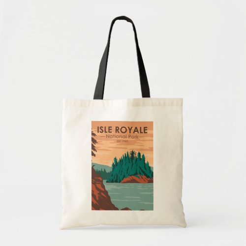 Isle Royale National Park Michigan Vintage  Tote Bag