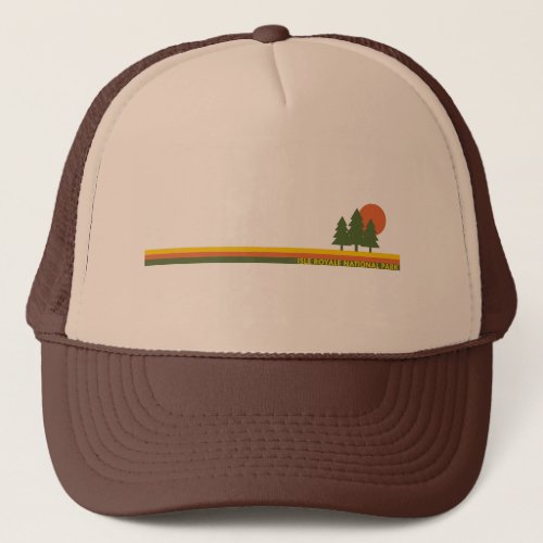 Isle Royale National Park Pine Trees Sun Trucker Hat