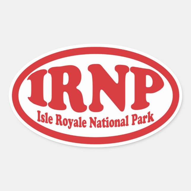 Isle Royale National Park red oval sticker (Front)