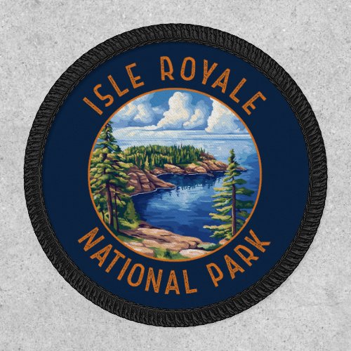 Isle Royale National Park Retro Distressed Circle Patch