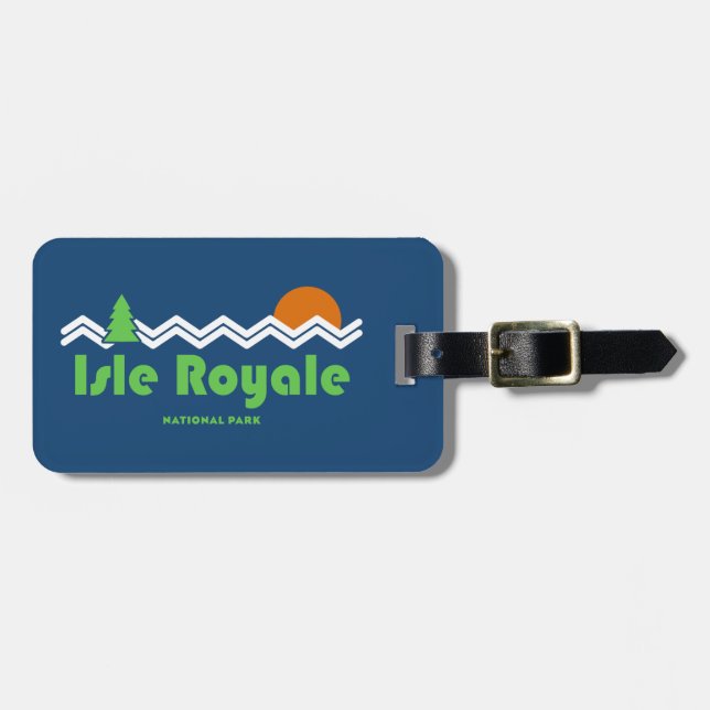 Isle Royale National Park Retro Luggage Tag (Front Horizontal)