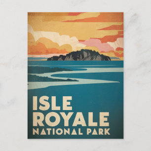 Isle Royale National Park Retro Poster Holiday Postcard