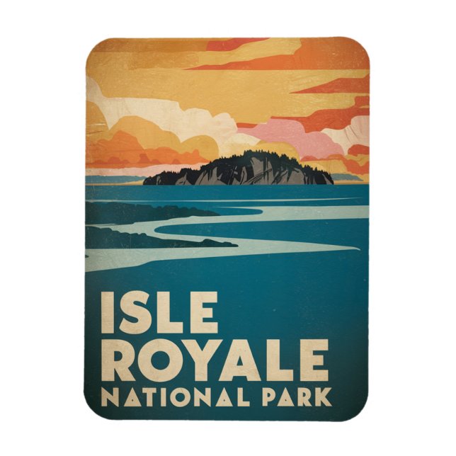 Isle Royale National Park Retro Poster Magnet (Vertical)