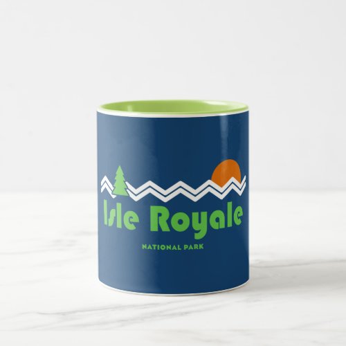 Isle Royale National Park Retro Two_Tone Coffee Mug