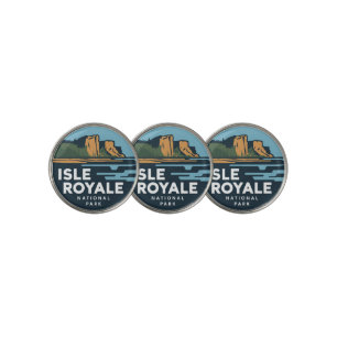 Isle Royale National Park Round Travel Art Golf Ball Marker