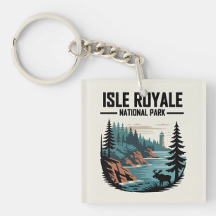 Isle Royale National Park Scenic Wilderness Keychain
