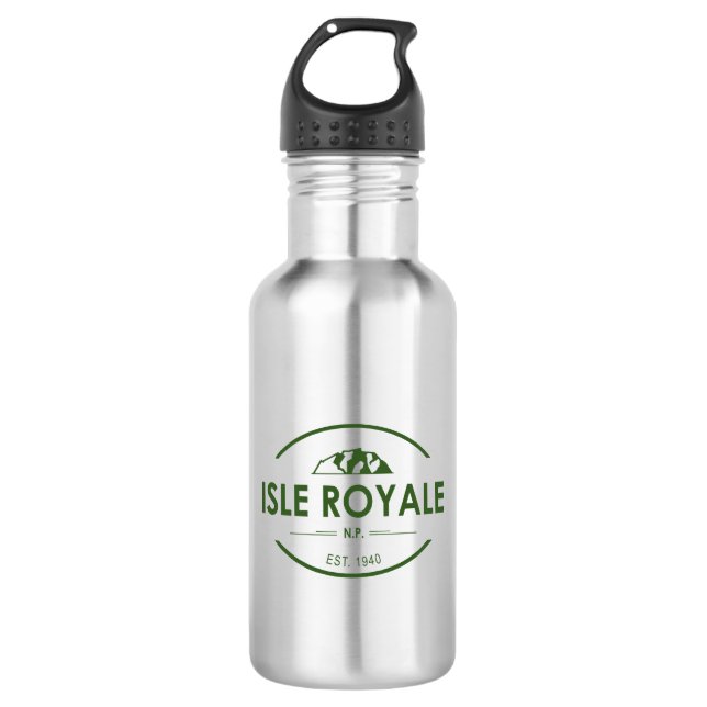 Isle Royale National Park Stainless Steel Water Bottle (Front)