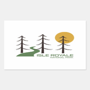 Isle Royale National Park Trail Rectangular Sticker