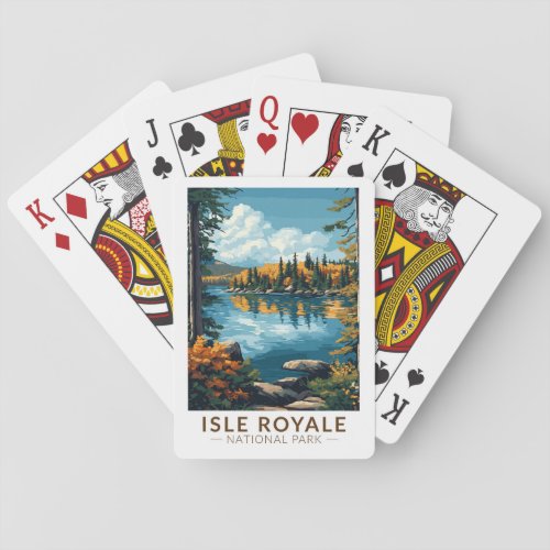 Isle Royale National Park Travel Art Vintage Poker Cards