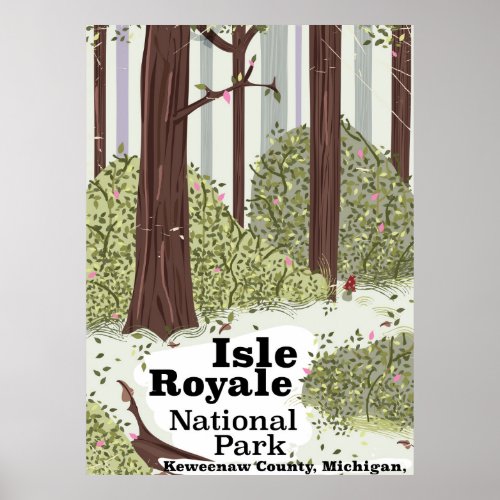 Isle Royale National Park vintage travel poster