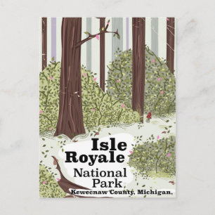 Isle Royale National Park vintage travel poster Postcard