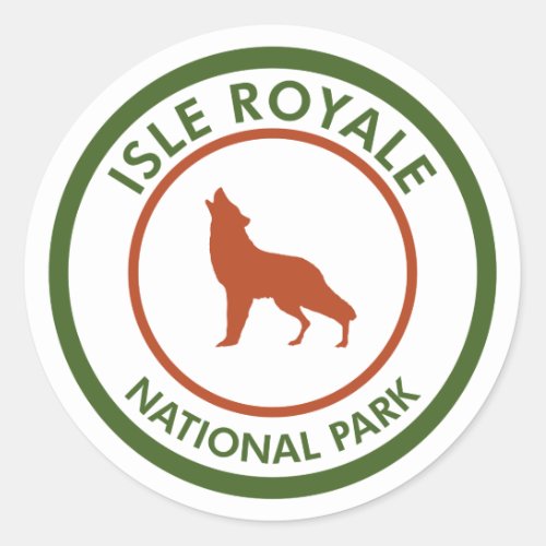 Isle Royale National Park Wolf Classic Round Sticker