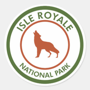 Isle Royale National Park Wolf Classic Round Sticker