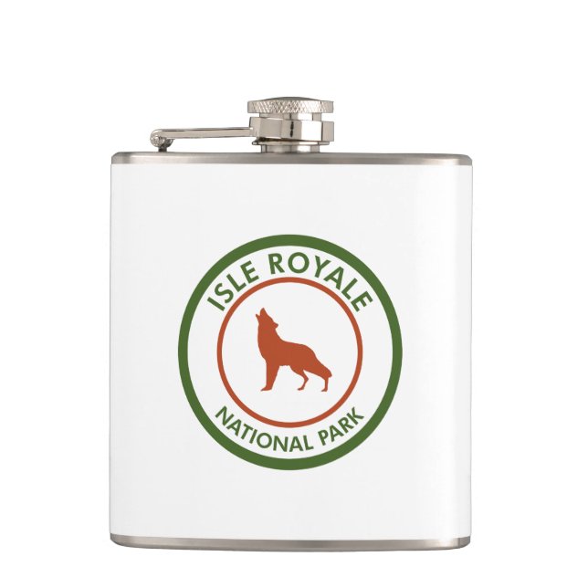 Isle Royale National Park Wolf Flask (Front)