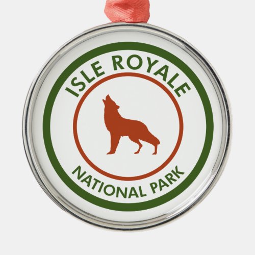 Isle Royale National Park Wolf Metal Ornament
