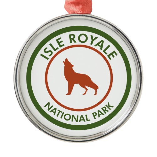 Isle Royale National Park Wolf Metal Ornament