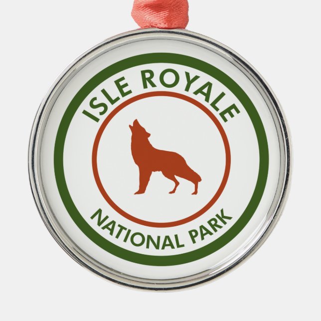 Isle Royale National Park Wolf Metal Ornament (Front)
