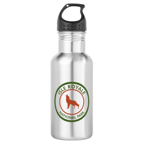 Isle Royale National Park Wolf Stainless Steel Water Bottle