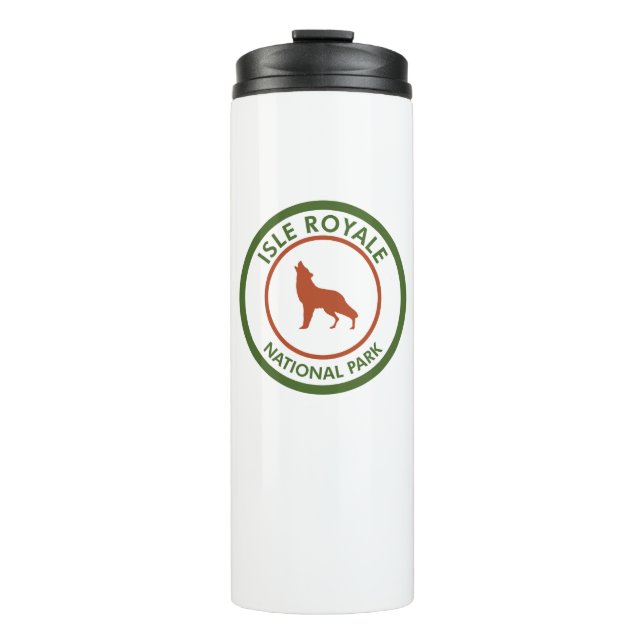 Isle Royale National Park Wolf Thermal Tumbler (Front)