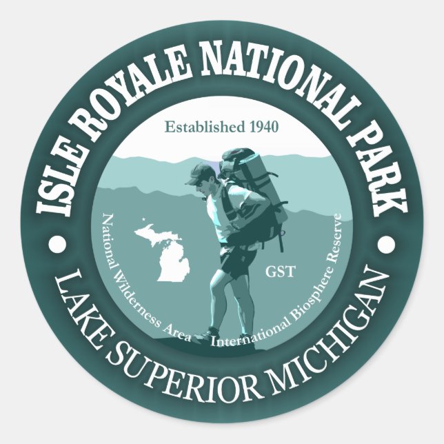 Isle Royale NP Classic Round Sticker (Front)