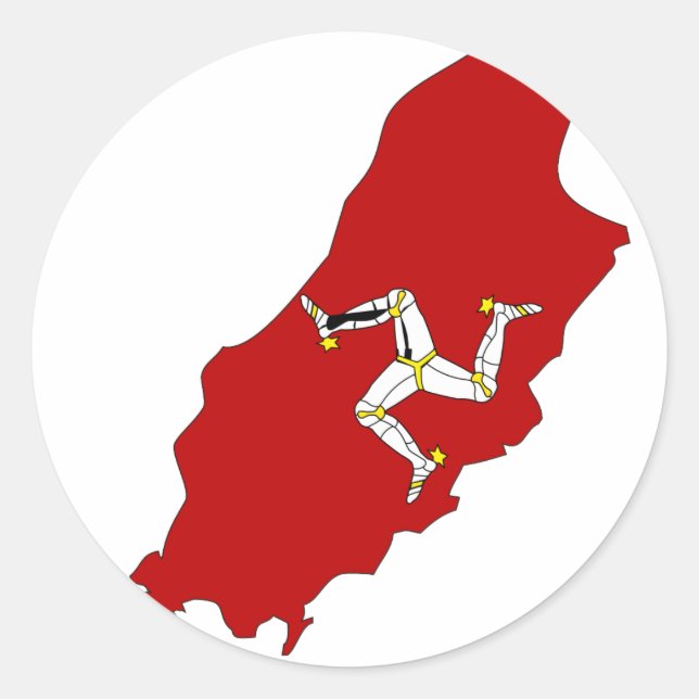 Isleofman flag map classic round sticker (Front)