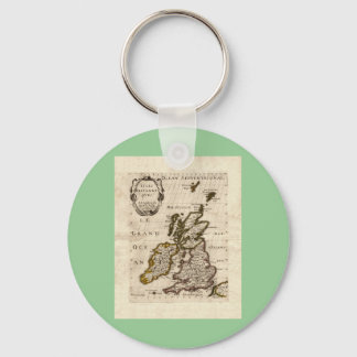Isles Britanniques - 1700 Nicolas Fils Sanson Map Keychain