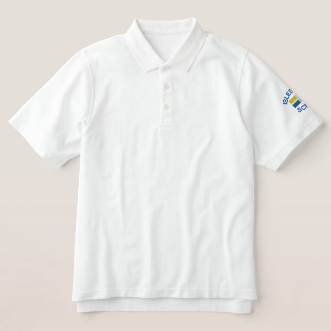 Isles of Scilly and Scillonian Cross Sleeve Polo (Design Front)
