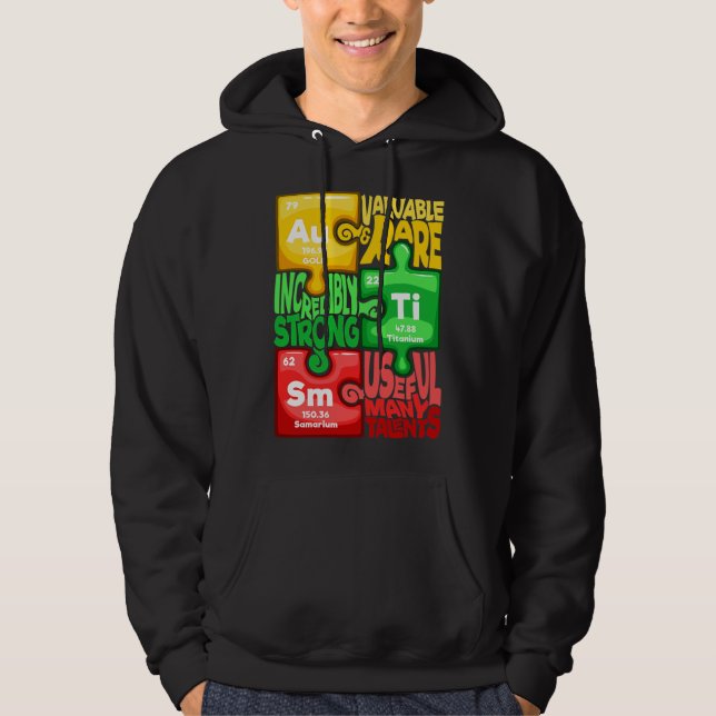 Ism Puzzle Chemistry Time Table Elements Autism Aw Hoodie (Front)
