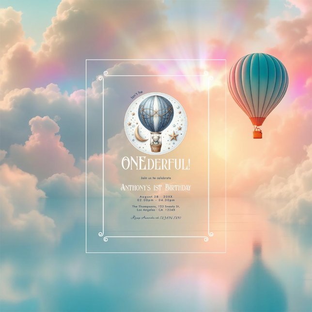 Isn’t He ONEderful Acrylic First Birthday Party Invitations (Creator Uploaded)