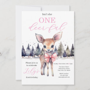 Isn’t She One Deer-ful First Birthday Invitation