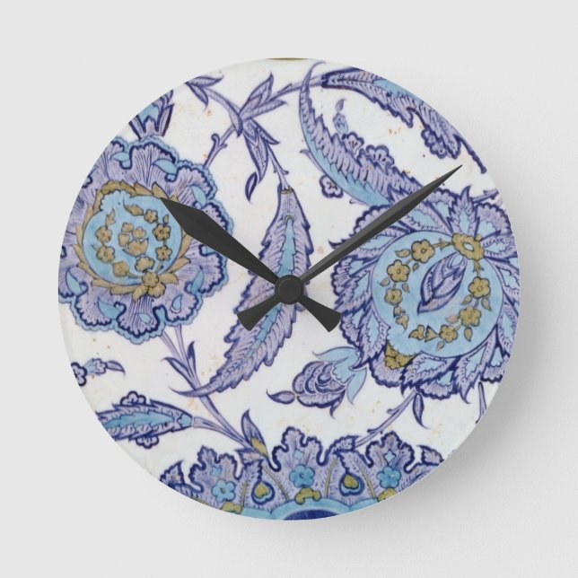Isnik earthenware tile, c.1520-50 round clock (Front)
