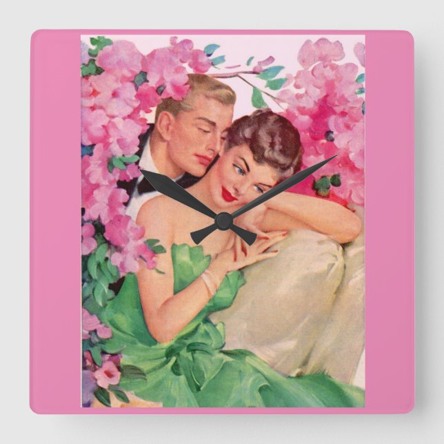 Isn't It Romantic Square Wall Clock (Front)