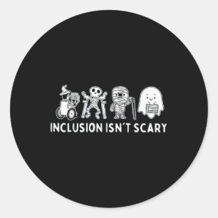 Isn't Scary Teacher Skeleton Ghost Cute  Classic Round Sticker