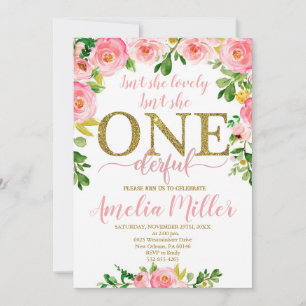 Isn't she lovely Birthday, Girls First Birthday Invitation