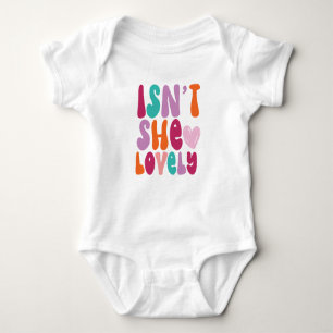 Isn't She Lovely Boho Retro Typography Baby Girl Baby Bodysuit