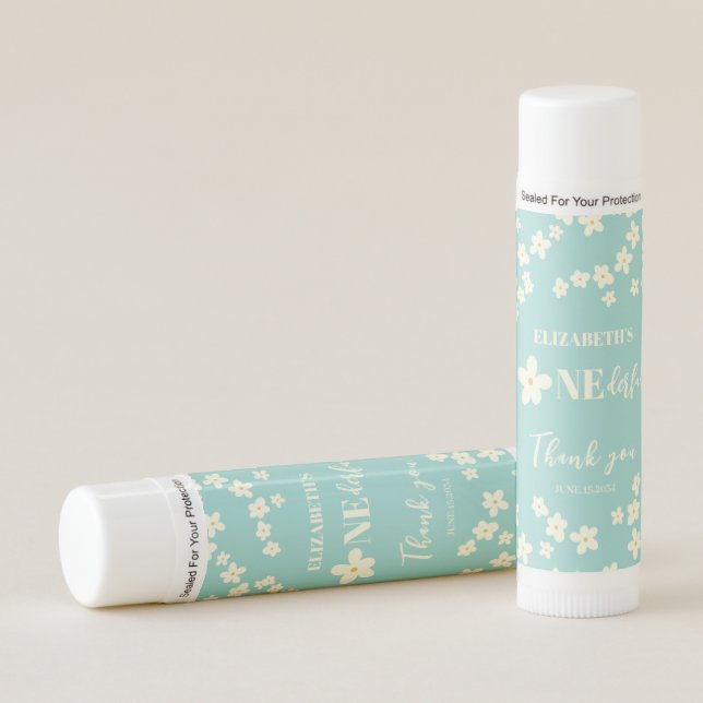 Isn't She Lovely Daisy 1st Birthday Cute Flowers Lip Balm (Front)