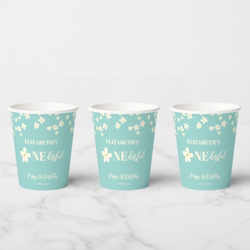 Isnt She Lovely Daisy 1st Birthday Cute Flowers Paper Cups
