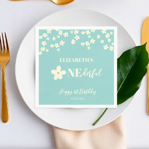 Isn't She Lovely Daisy 1st Birthday Flowers Napkins