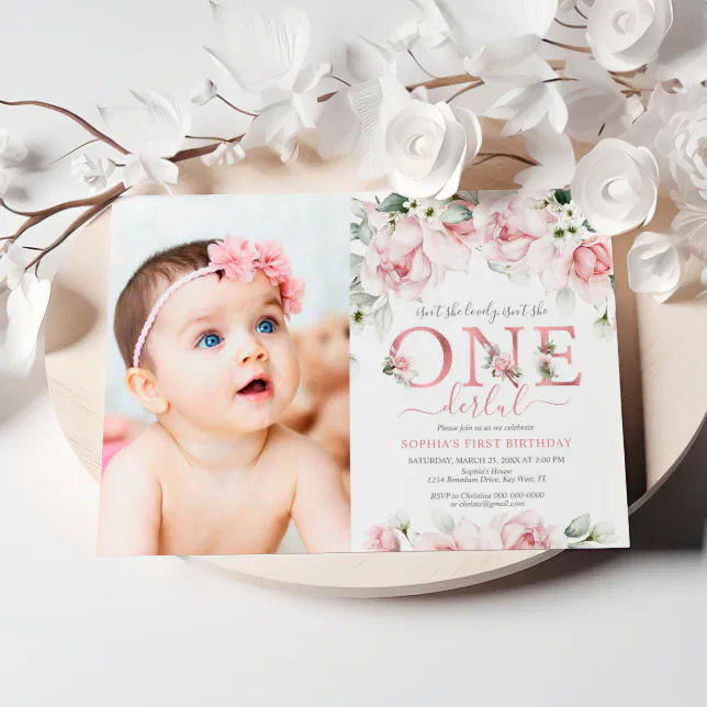 Isn't She Lovely, Isn't She ONEderful 1st Birthday Invitation | Zazzle