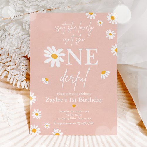 Isnt She Lovely Isnt She ONEderful Boho Birthday Invitation