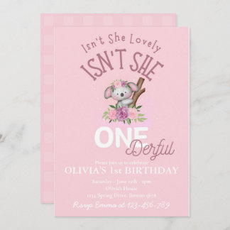 Isn't She Lovely Isn't She ONEderful Customizable Invitation