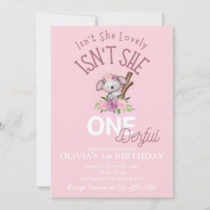 Isn't She Lovely Isn't She ONEderful Customizable Invitation