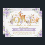 Isn't She ONE-deer-ful Lilac Woodland 1st Birthday Invitation<br><div class="desc">Feminine,  fresh and adorable woodland themed 1st birthday invitation</div>
